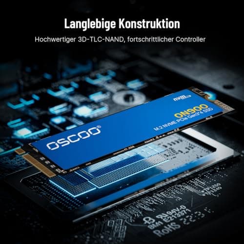 1TB NVMe M.2 SSD bis zu 3500 MB/s Lesegeschwindigkeit, 3000 MB/s Schreiben, PCIe 3.0x4 2280 SSD Interne Festplatte Gen3 NVMe 3D TLC NAND Auch PC, laptops Werden eingesetzt Bild 7