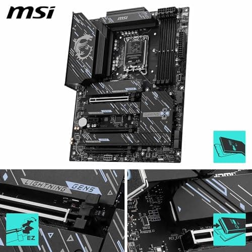 Z890 Gaming Plus WiFi Mainboard, ATX - Unterstützt Intel Core Ultra Prozessoren (Series 2), LGA 1851 - DDR5 Memory Boost 9200+MT/s OC, 1 x PCIe 5.0 x16, 1 x M.2 Gen5, Intel Killer 5G LAN, Wi-Fi Bild 6