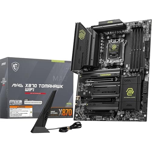 MSI MAG X870 Tomahawk WiFi Mainboard, ATX - Unterstützt AMD Ryzen 9000/8000/7000 Prozessoren, AM5-80A SPS VR M, DDR5 Memory Boost 8400+MT/s (OC), PCIe 5.0 x16 & 4.0 x16, M.2 Gen5, Wi-Fi 7, 5G LAN