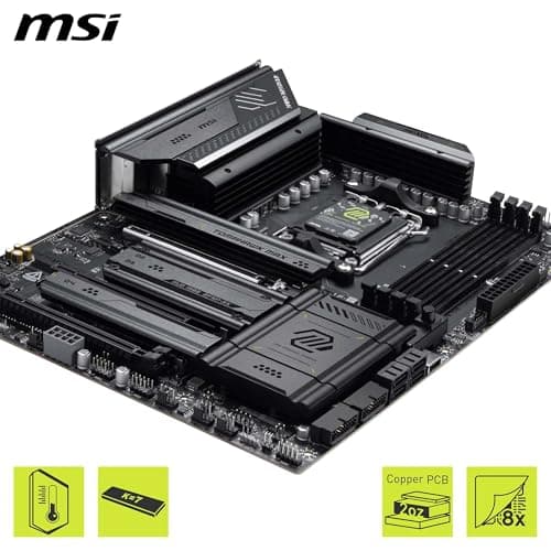 MSI MAG X870E Tomahawk MAX WiFi Mainboard, ATX - Unterstützt AMD Ryzen 9000/8000 / 7000 Prozessoren, AM5 - DDR5 Memory Boost (bis zu 8400+ MT/s OC), PCIe 5.0 x16, 2X M.2 Gen5, Wi-Fi 7, 5G LAN Bild 8
