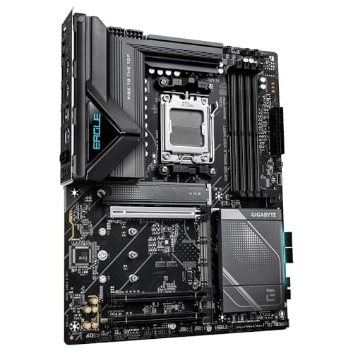 GIGABYTE X870E Eagle X3D WIFI7 Mainboard – Unterstützt AMD Ryzen 9000 CPUs, digitales 14+2+2-Phasen-VRM, bis zu 9000 Hz DDR5 (OC), 1× PCIe 5.0 + 3× PCIe 4.0, Wi-Fi 7, 5-GbE-LAN, USB 4 Bild 6