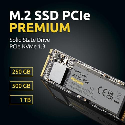 Intenso 500GB M.2 SSD PCIe Premium, bis zu 2100 MB/s, Festkörper-Laufwerk (PCI Express Gen.3x4 NVMe 1.3, Solid State Drive) 500GB M.2 PCIe Premium Bild 4