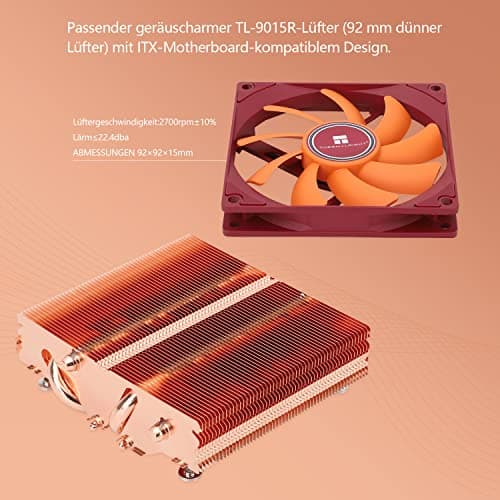 Thermalright AXP90-X47 Full Low Profile CPU-Kühler, 47 mm Höhe, leiser PWM-Lüfter, 4 Heatpipes, kompatibel mit AMD AM4 AM5/Intel LGA 1700/1150/1151/1155/1156/1200 (reines Kupfer) Bild 8