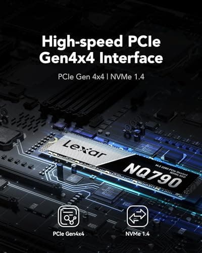 Lexar NQ790 1TB NVMe SSD M.2 Interne SSD 1TB, PCIe 4.0 Gen4x4, 7000 MB/s Lesen, 6000 MB/s Schreiben, Internes Solid State Drive, für Gaming und Videoschnitt Bild 3