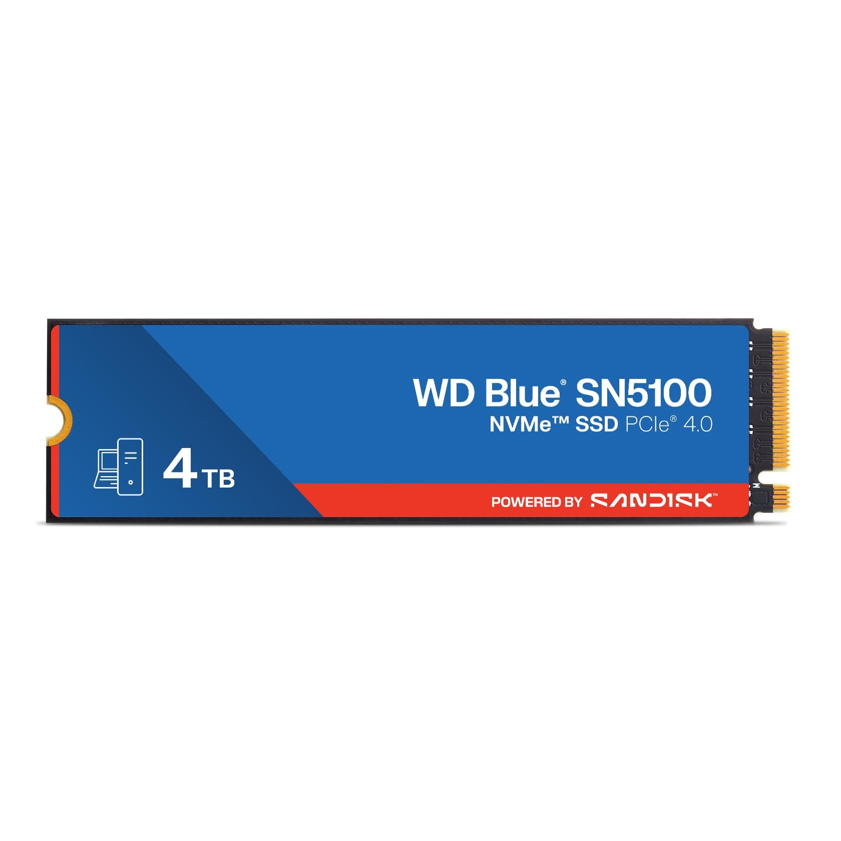 WD Blue SN5100 NVMe SSD 4 TB (6.900 MB/s Lesegeschwindigkeit, M.2 2280, PCIe Gen 4.0, nCache 4.0, SANDISK 3D CBA NAND-Technologie, Acronis True Image)