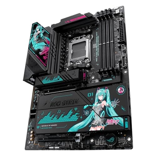 ASUS ROG Strix X870E-H Gaming WiFi7 Hatsune Miku Edition AMD ATX Mainboard (16+2+1 Leistungsstufen, DDR5, 4x M.2 Steckplätze, M.2 Q-Release, PCIe 5.0, WiFi 7, 2x USB4, USB 10Gbps Typ-C, Aura Sync RGB) Bild 6