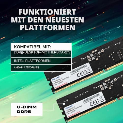 ADATA Arbeitsspeicher DIMM 32 GB DDR5-5600 (2X 16 GB) Dual-Kit Bild 8