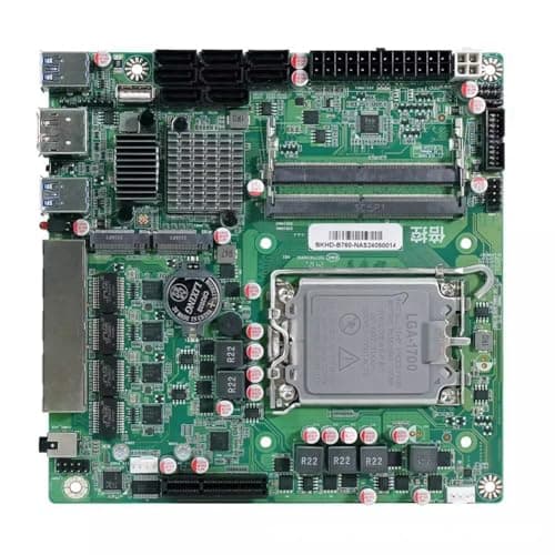 Mini ITX B760 NAS Motherboard Home Prozessor LGA1700 CPU 2xDDR5 4xi226 2,5G 2xM.2 NVME 8xSATA Qnas Firewall Server Bild 2