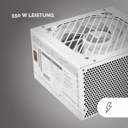 Mars Gaming MPB550SI, ATX-Netzteil 550W, 7 Jahre Garantie, 80Plus Bronze 230V, 90% Effizienz, SI Extreme Silence Lüfter, AI2-RPM-Technologien, Japanische Kondensatoren, Weiß MPB550SIW Bild 8
