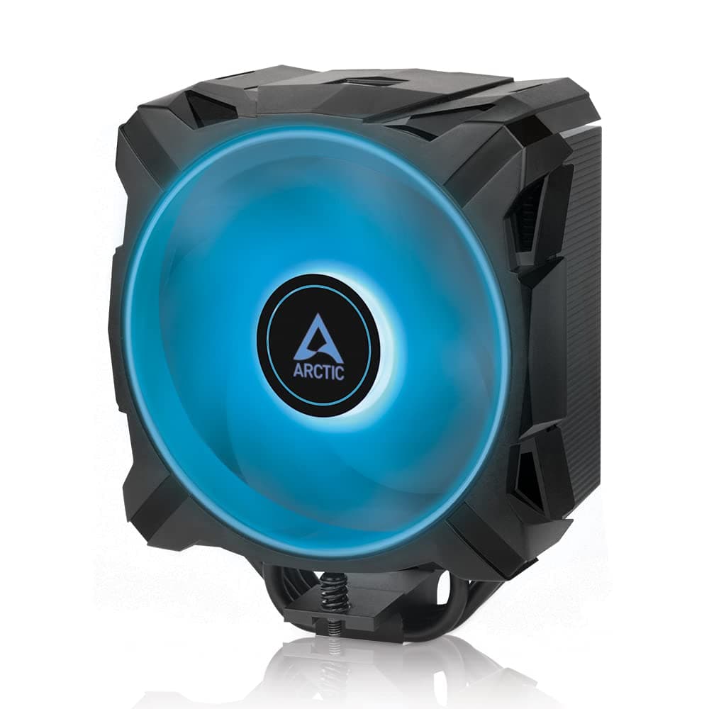 ARCTIC Freezer i35 RGB - Single-Tower-CPU-Kühler mit RGB, Intel spezifisch, druckoptimierter 120 mm P-Lüfter, 200-1700 RPM, 4 Heatpipes, inkl. MX-5 Wärmeleitpaste - Schwarz