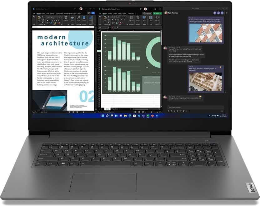 Lenovo i5 17,3 Zoll IPS FullHD Notebook - Intel Core i5 13420H, 8 Kerne, 4.60 GHz, 24 GB DDR4, 1000 GB SSD, Intel UHD, HDMI, Webcam, BT, USB-C/3.0, WLAN, Windows 11 Prof, MS Office - 7948 17.3 FHD i5 13420H - 24GB - 1TB SSD 17.3 Zoll FHD Bild 2