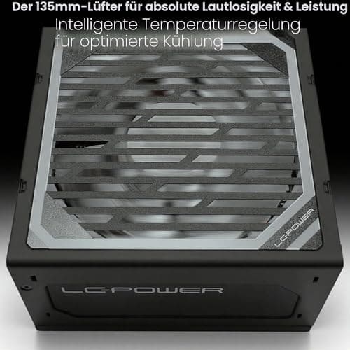 LC-POWER Netzteil PC 750W ATX 3.1 PCIE 5.1, Super Silent Modular PSU, 80 Plus Gold, 750 Watt PC-Netzteile mit 135mm Lüfter, 5-fache Sicherheitsschutz, Schwarz für Gaming & Arbeitsstationen Gold 750W V3.1 Bild 8