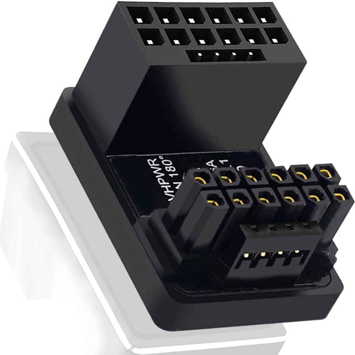 12VHPWR 180-Grad-Winkeladapter, Pcie5.0 ATX 3.0 600 W 16-poliger GPU-PCIe-Netzadapter, Buchse auf Stecker für 12+4-polige RTX 3090Ti 4070Ti 4080 4090 Grafikkarte GPU (Typ B)