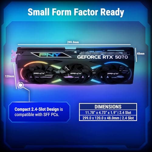 PNY GeForce RTX™ 5070 12GB ARGB OC Triple Fan Grafikkarte DLSS 4 VCG507012TFXXPB1-O 12GB Bild 8