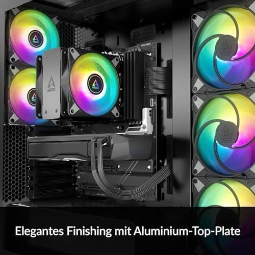ARCTIC Freezer 36 A-RGB - CPU Kühler mit Push-Pull & ARGB Beleuchtung für Intel & AMD, Single-Tower, 2 druckoptimierte 120 mm P-Lüfter, 200–2000 rpm, Hydrodynamisches Gleitlager, inkl. MX-6 - Schwarz Bild 4