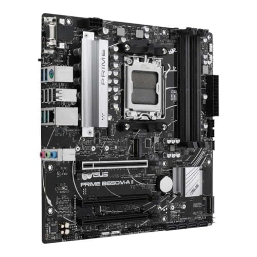 ASUS Prime B650M-A II-CSM Mainboard Sockel AMD AM5 (Ryzen 7000, mATX, DDR5, PCIe 5.0, 2.5GB Ethernet, DisplayPort, HDMI, VGA, USB 3.2, BIOS Flashback, Aura Sync)