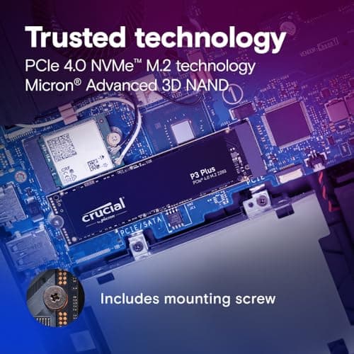 Crucial P3 Plus SSD 500GB M.2 PCIe Gen4 NVMe Interne SSD, bis 4.700 MB/s, Laptop und Desktop kompatibel, Solid State Drive Festplatte - CT500P3PSSD8 Bild 8