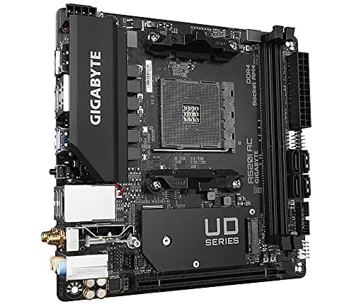 GIGABYTE A520I AC Motherboard - Unterstützt AMD Ryzen 5000 Series AM4 CPUs, 6 Phasen Digital VRM, bis zu 5300MHz DDR4 (OC), 1xPCIe 3.0 M.2, WiFi, GbE LAN, USB 3.2 Gen1 Bild 6