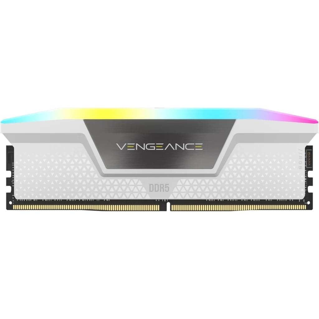 CORSAIR Vengeance RGB DDR5 RAM 64GB (2x32GB) Bis zu 6000MHz CL32-40-40-84 1.40V Intel XMP 3.0 Desktop-Arbeitsspeicher – Weiß (CMH32GX5M2B6000C28) Bild 6