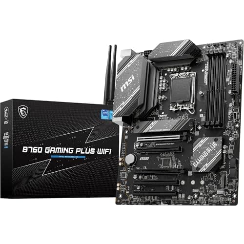 MSI B760 Gaming Plus WiFi Mainboard, ATX - Unterstützt Intel Core Prozessoren der 14., 13. und 12. Generation, LGA 1700 - DDR5 6800+MHz/OC, 2 x PCIe 4.0 x16, 2 x M.2 Gen4, 2.5G LAN, Wi-Fi 6E