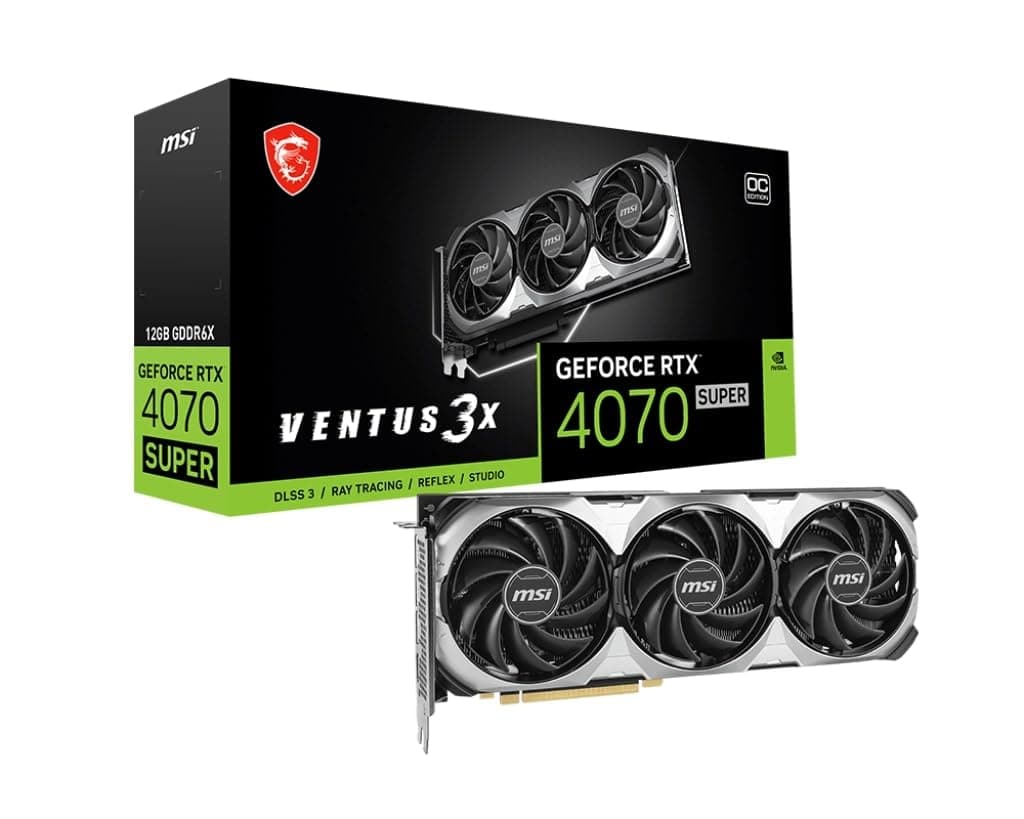 MSI GeForce RTX 4070 SUPER 12G Ventus 3X OC Grafikkarte, NVIDIA RTX 4070 SUPER, 12 GB GDDR6X Speicher, 21Gbps, PCIe 4.0, DLSS3.5 Bild 2