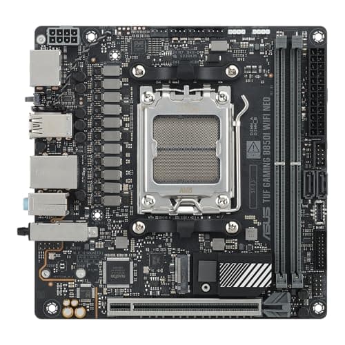ASUS TUF Gaming B850I WiFi NEO AMD B850 Mini-ITX Mainboard (8+2+1 80-A-DrMOS, DDR5, PCIe 5.0, 2X M.2, WiFi 6E, 2.5Gb-Ethernet, USB-C 20 &10 Gbps, HDMI, DisplayPort, BIOS Flashback, Aura Sync) Bild 4