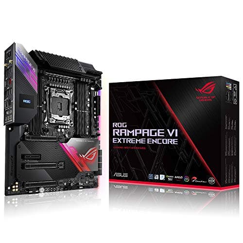 ASUS ROG Rampage VI Extreme Encore Gaming Mainboard Sockel Intel LGA 2066 (ATX, WiFi6, 10Gbit/s-Netzwerk, USB 3.2 Gen 2x2, SATA, vier M.2-Steckplätze, Aura-Sync-RGB-Beleuchtung) Bild 2