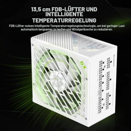 GAMEMAX GX 750G PRO WH Netzteil PC 750W Vollmodulares, ATX3.1 PCIe5.1 mit 12V-2x6-Anschluss, 80 Plus Gold, 105°C Japanische Kondensatoren, 7Schutzschaltungen, 10 Jahre Garantie, Weiß 750 Watt Weiß Bild 6