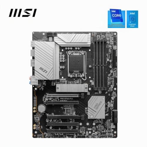 MSI PRO B760-P II Mainboard, ATX - Unterstützt Intel Core Prozessoren der 14., 13. und 12. Generation, LGA 1700 - DDR5 Memory Boost 7000+MHz/OC, PCIe 4.0 x16 Slots, M.2 Gen4 Slots, 2.5G LAN Bild 3