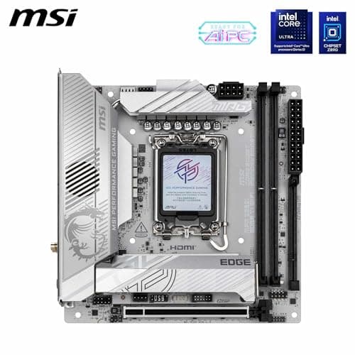 MSI MPG Z890I Edge TI WiFi Mainboard, Mini-ITX - Unterstützt Intel Core Ultra Prozessoren (Serie 2), LGA 1851-110A SPS VRM, DDR5 Memory Boost (8600+ MT/s OC), PCIe 5.0 x16, M.2 Gen5, Wi-Fi 7, 5G LAN Bild 4