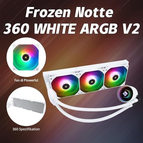 TR Frozen Notte 360 WHITE ARGB V2 CPU-Kühler, Wasser-CPU-Kühler, Spezifikationen des CPU-Kühlers 360 weiß, Dual-Lüfter PWM, S-FDB -Kugellager, geeignet für AMD/AM4, AM5, LGA1851 360MM WHITE-360MM Bild 4