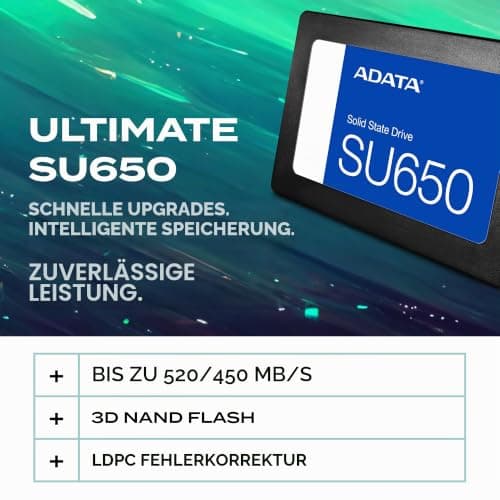 SSD ADATA SU650 2,5 512 GB, ASU650SS-512GT-R, Schwarz Bild 4