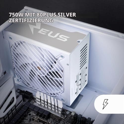 Mars Gaming MPZE750SIM, Modulares ATX Netzteil 750W, 10 Jahre Garantie, 80 Plus Silver +87%, 14 cm FDB Lüfter, AI2-RPM- und DC-DC-Technologien, Japanische Toshin Kyogo 105° Kondensatoren, Weiß Bild 4