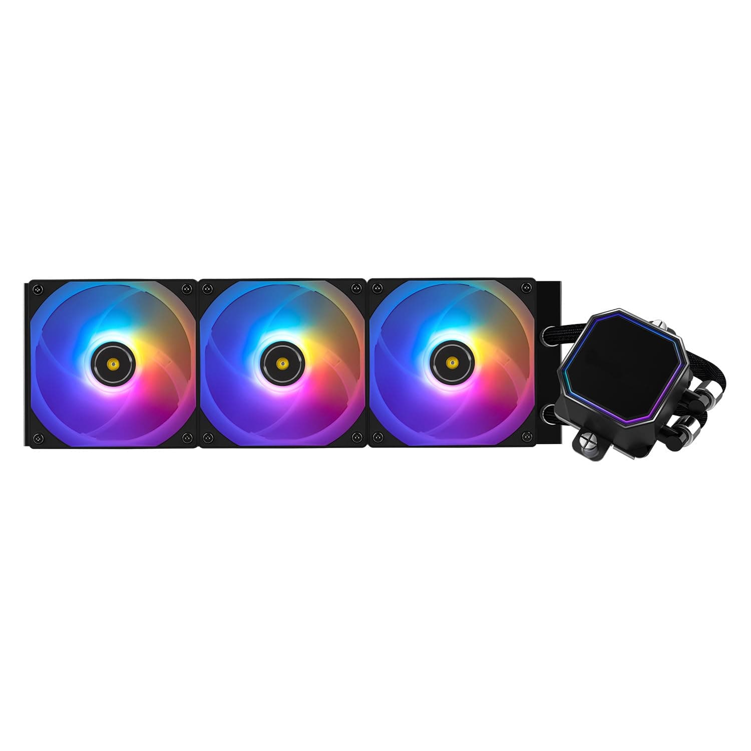 TR-Thermalright Frozen Prism 360 Black ARGB Flüssigkeit CPU Kühler, 360mm Aio Kühler, 3x120mm PM Lüfter-1850RPM, für AMD AM4 /AM5, Intel LGA1851/1700/1150/1151 Bild 2