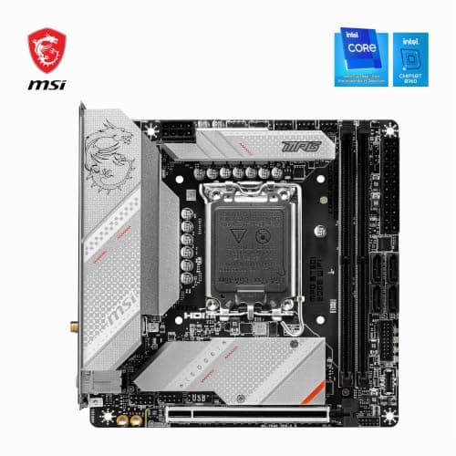 MSI MPG B760I Edge WiFi Mainboard, Mini-ITX - Für Intel Core Prozessoren der 12., 13. & 14. Gen, LGA 1700-8 Direct 90A VRM, DDR5 Memory Boost 7200+MHz/OC, PCIe 5.0 x16, 2 x M.2 Gen4, Wi-Fi 6E Mini-ITX DDR5 MPG B760I EDGE WIFI Bild 4