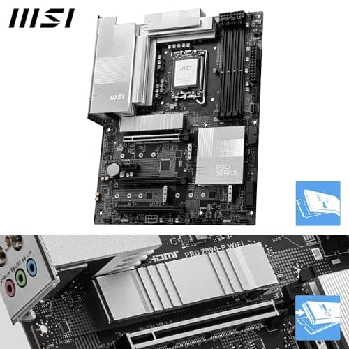 MSI PRO Z890-P WiFi Mainboard, ATX - Unterstützt Intel Core Ultra Prozessoren (Series 2), LGA 1851-55A DrMOS, DDR5 Memory Boost (9200+ MT/s OC), PCIe 5.0 x16 & 4.0 x16, M.2 Gen5, Wi-Fi 7, 5G LAN Bild 6