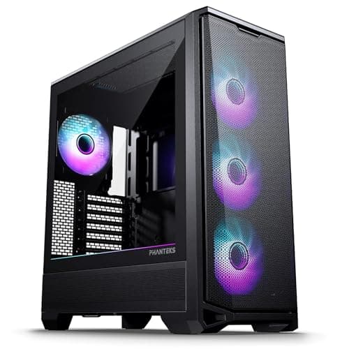 PHANTEKS Eclipse G400A Gaming Midi Tower Schwarz – PC Gehäuse mit 4X 140-mm-D-RGB-Lüftern, Tempered Glass, Mesh-Front, E-ATX kompatibel, 360mm Radiator Support, optimiertes Kabelmanagement Bild 2