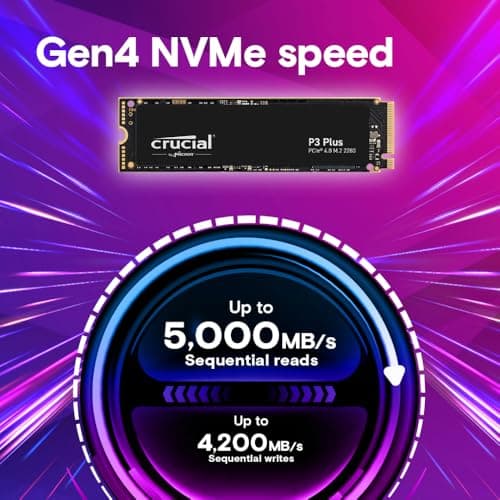 Crucial P3 Plus SSD 500GB M.2 PCIe Gen4 NVMe Interne SSD, bis 4.700 MB/s, Laptop und Desktop kompatibel, Solid State Drive Festplatte - CT500P3PSSD8 Bild 3