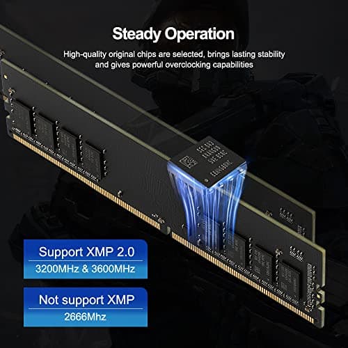 Netac DDR4 DRAM 32 GB Kit (2 x 16 GB) 3200 MHz XMP 2.0 Dual Channel RAM CL16 (PC4-25600) 1,35 V 288-Pin verbesserter Aluminium-Kühlkörper ideal für Gaming-Computer-Upgrade – Shadow II Serie 32GB Kit (2x16GB) 3200 MHz Schwarz Bild 6