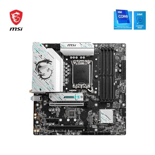 MSI B760M Gaming Plus WiFi Motherboard, mATX - Unterstützt Intel Core Prozessoren der 14., 13. und 12. Generation, LGA 1700 - DDR5 6800+MHz/OC, 1x PCIe 4.0 x16, 2 x M.2 Gen4, 2.5G LAN, Wi-Fi 6E Bild 3