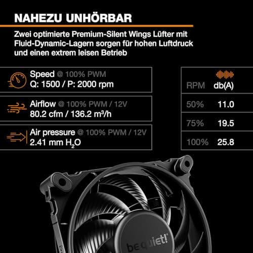 be quiet! Dark Rock Elite Luftkühler, 2x Silent Wings 135mm PWM Lüfter, Speed Switch mit 2 Modi, Hochleistungs-Heatpipes, Frontlüfter-Montagesystem, erhöhte RAM-Kompatibilität, ARGB LEDs, BK037 Bild 6