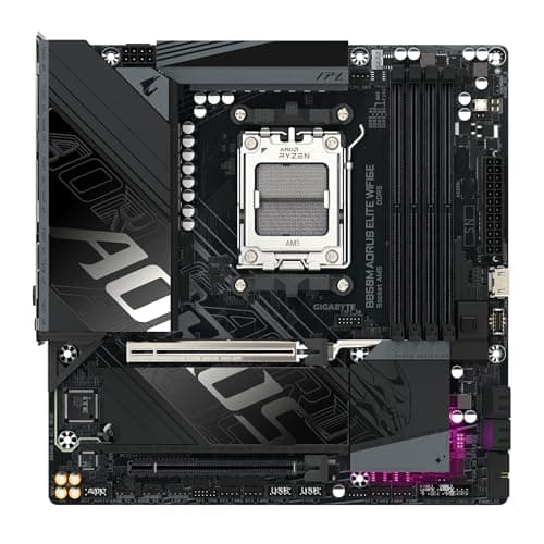 GIGABYTE B850M AORUS Elite WIFI6E Mainboard – AMD Ryzen 9000 Serie Prozessoren, digitales 12+2+2 Phasen VRM, bis zu 8200 MHz DDR5 (O.C.), 1x PCIe 5.0 + 1x PCIe 4.0 M.2, Wi-Fi 6E, 2.5 GbE LAN Bild 4