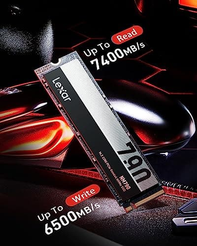 Lexar NM790 1TB Interne SSD, M.2 2280 PCIe Gen4x4 NVMe 1.4 , Bis zu 7400MB/s Lesen, 6500MB/s Schreiben, Solid-State-Laufwerk für PS5, PC, Laptop und Gamer (LNM790X001T-RNNNG) Bild 4
