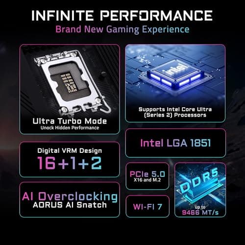 GIGABYTE Z890 Eagle WIFI7 Plus Intel LGA 1851 ATX Motherboard, unterstützt Core Ultra (Serie 2), DDR5, 14+1+2 Power Phase, 4X M.2, PCIe 5.0, USB4, WiFi 7, 2.5GbE, EZ-Latch, D5 Bionic Corsa Bild 4