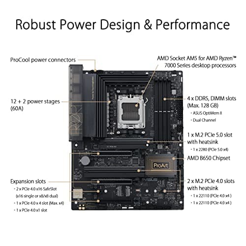 ASUS PROART B650-CREATOR Mainboard Sockel AMD AM5 (Ryzen, ATX, PCIe 5.0, 3X. M.2, DDR5 Speicher, USB 3.2 Gen2x2, für Content Creator) Bild 8