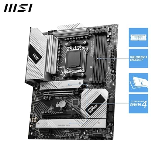 MSI PRO B650-A WiFi Mainboard, ATX - Unterstützt Ryzen 9000, 8000 & 7000 Serie Prozessoren, AM5 - DDR5 Speicher Boost 7600+MHz/OC, 2 x PCIe 4.0 x16, 3 x M.2 Gen4, Wi-Fi 6E ATX PRO B650-A WIFI Bild 6