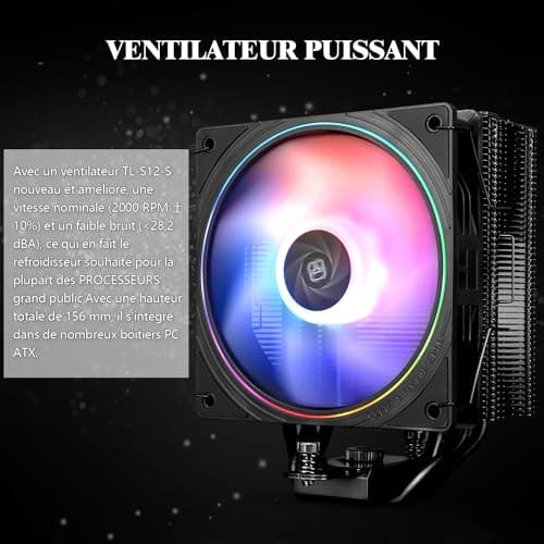 TR Assassin Spirit 120 EVO Schwarz, 120 mm PWM Quiet Fan ARGB CPU-Kühler, unterstützt Intel LGA1700/1150/1151/1200, AMD AM4/AM5, Goldkühler Bild 8