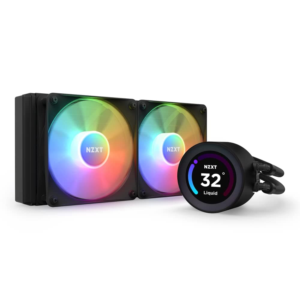 NZXT Kraken Serie – AIO CPU-Flüssigkeitskühler – Anpassbares LCD-Display – Hochleistungs-Lüfter – Kompatibel mit Intel® & AMD® Sockel – Elite 240 RGB – Schwarz Kraken Elite RGB 2023 240mm Schwarz