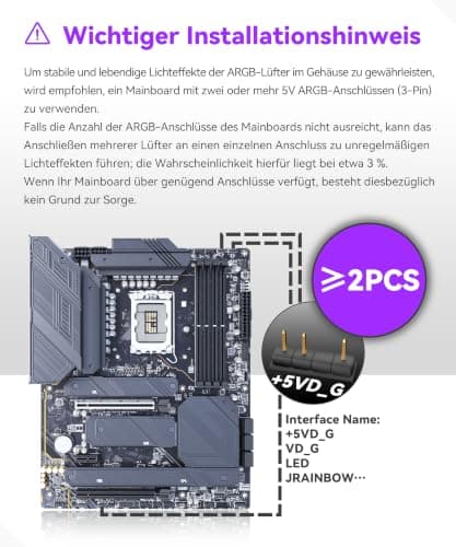 MUSETEX Y6 PC Gehäuse Vorinstallation 7 Infinity Mirror PWM ARGB-Lüfter, ATX Mid Tower Computer Gehäuse, Gaming PC Gehäuse mit Type-C, 270° Full View Tempered Glass, Weiß 42,5T x 27,5B x 39,8H cm Bild 4