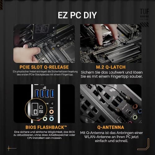 ASUS TUF Gaming B850M-PLUS WiFi AMD AM5 B850 mATX Motherboard, 14+2+1 80A DrMOS Stages, DDR5, PCIe 5.0, 3X M.2, Wi-Fi 6E, 2.5Gb LAN, DP, HDMI™, USB 10Gbps & 20Gbps Type-C®, BIOS Flashback™, Aura Sync Bild 8